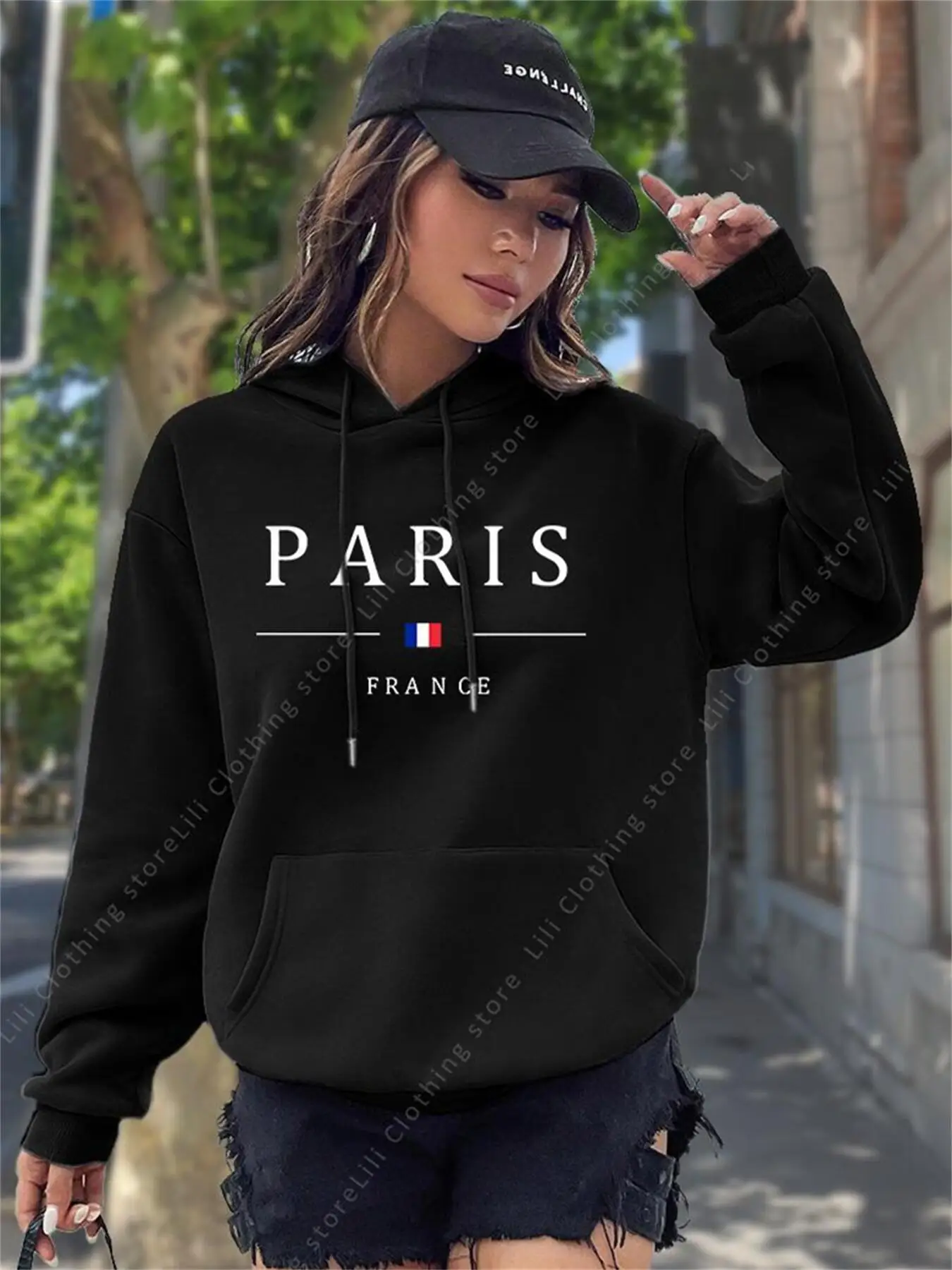 PARIS Grafik Harfli Kapüşonlu  - Winter Clothing Drawing incelemesi ve fiyatı