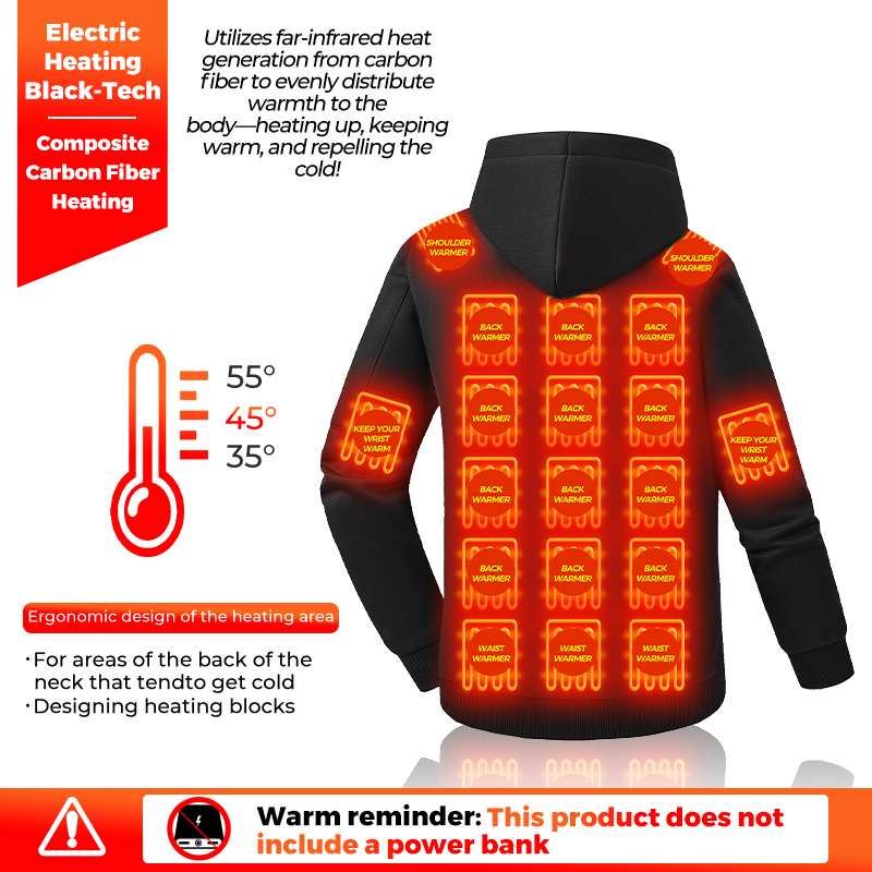 Isıtmalı Kapüşonlu Sweatshirt, - Winter Clothing Hiking incelemesi ve fiyatı