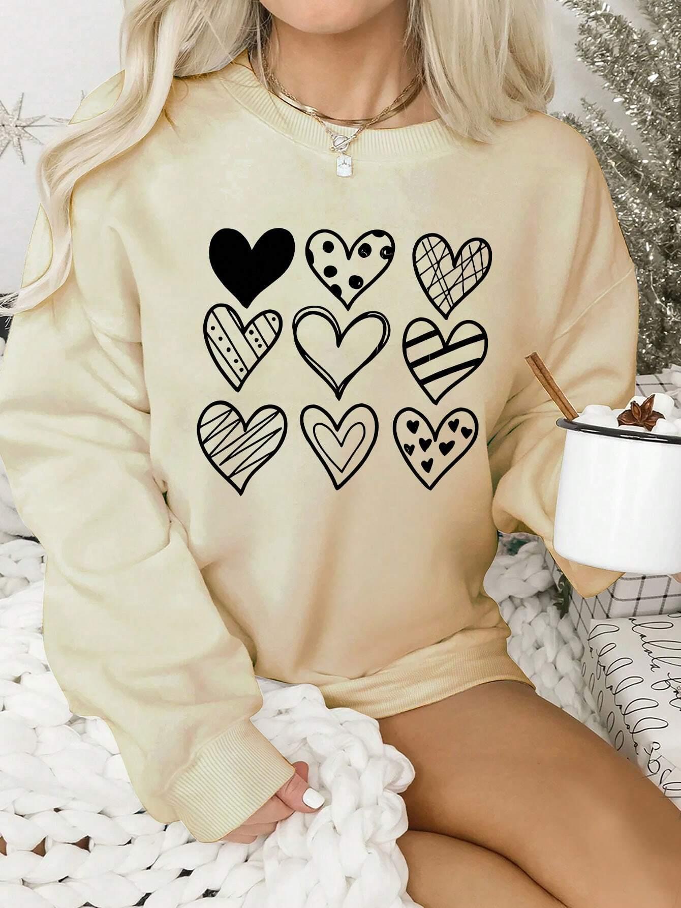 Basit Çizgiler Kalp Çizim Bask - Winter Clothing Drawing incelemesi ve fiyatı
